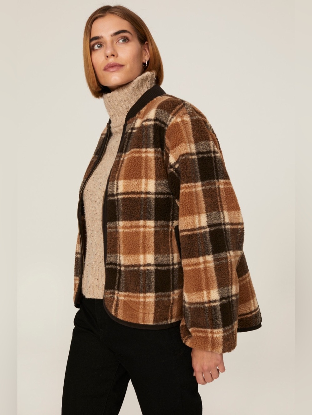 THE GREAT Sherpa Bomber Jacket Size 0 - Picture 11 of 11